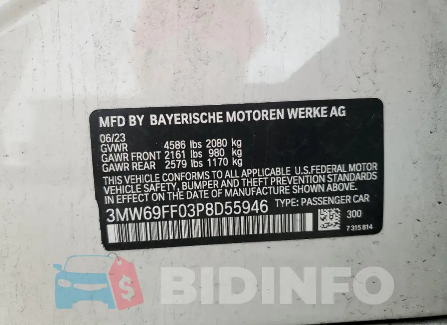 3MW69FF03P8D55946 Photo# 12