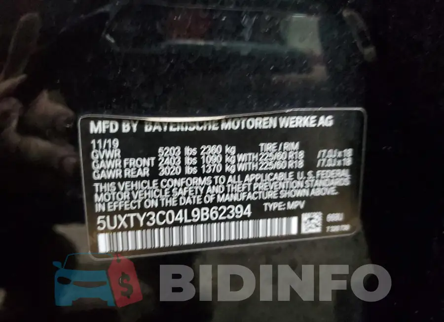 5UXTY3C04L9B62394 Photo# 13