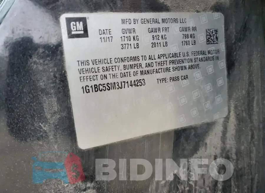1G1BC5SM3J7144253 Photo# 12