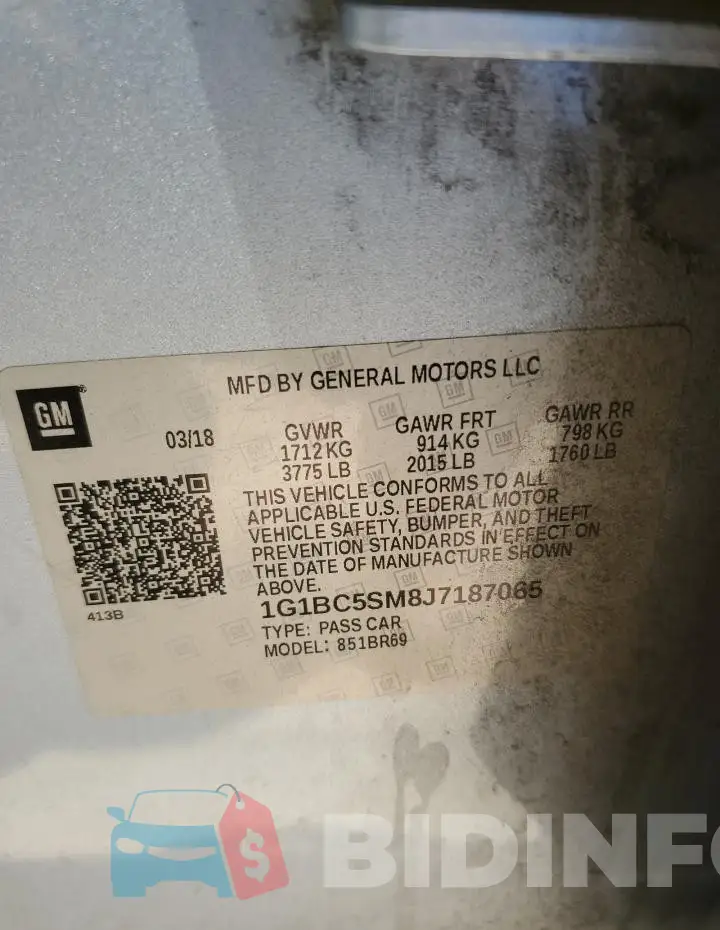 1G1BC5SM8J7187065 Photo# 12