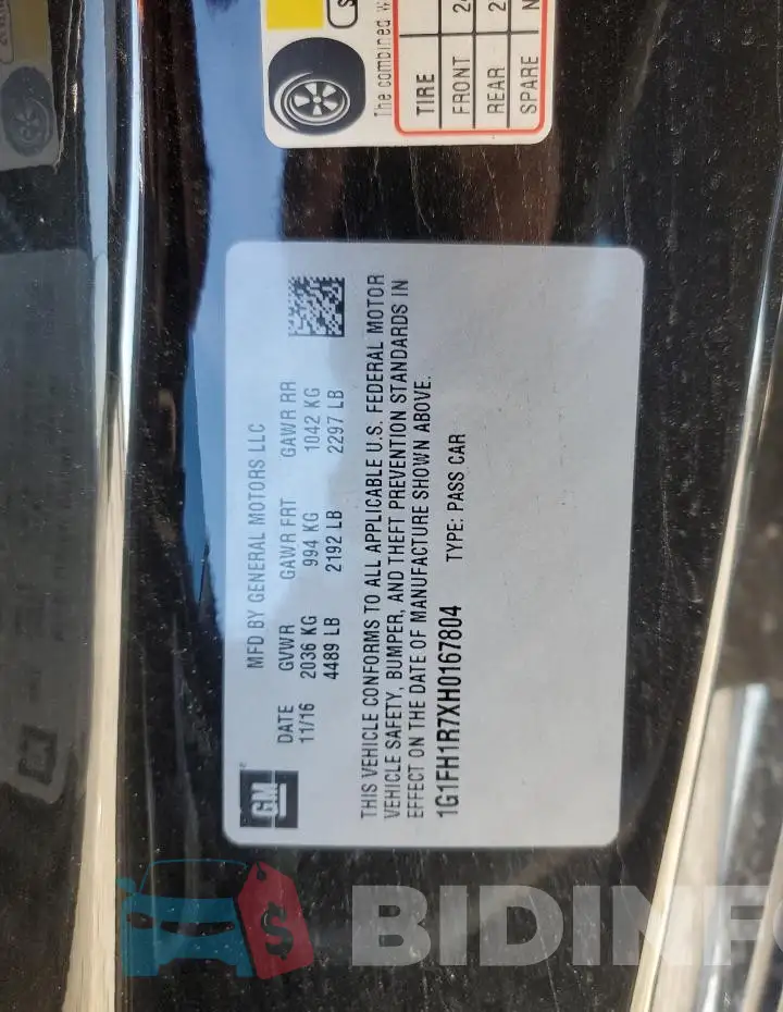 1G1FH1R7XH0167804 Photo# 12