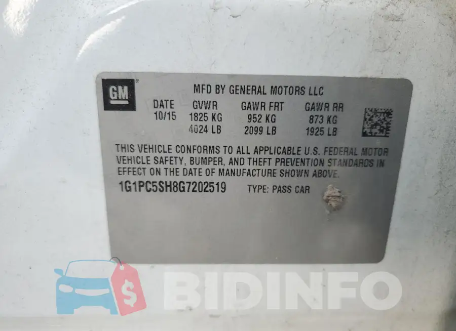 1G1PC5SH8G7202519 Photo# 12