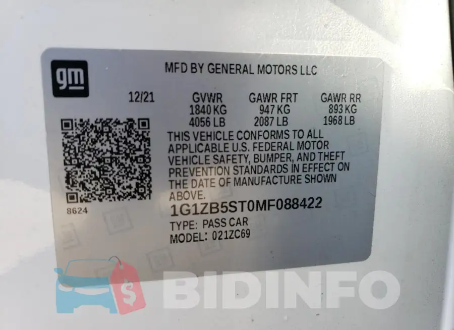1G1ZB5ST0MF088422 Photo# 12