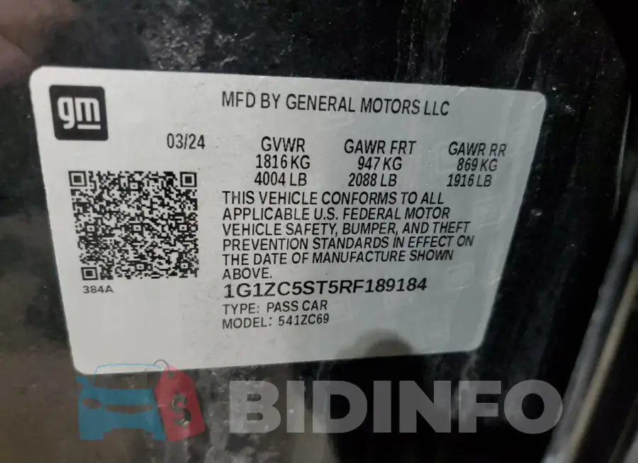 1G1ZC5ST5RF189184 Photo# 12