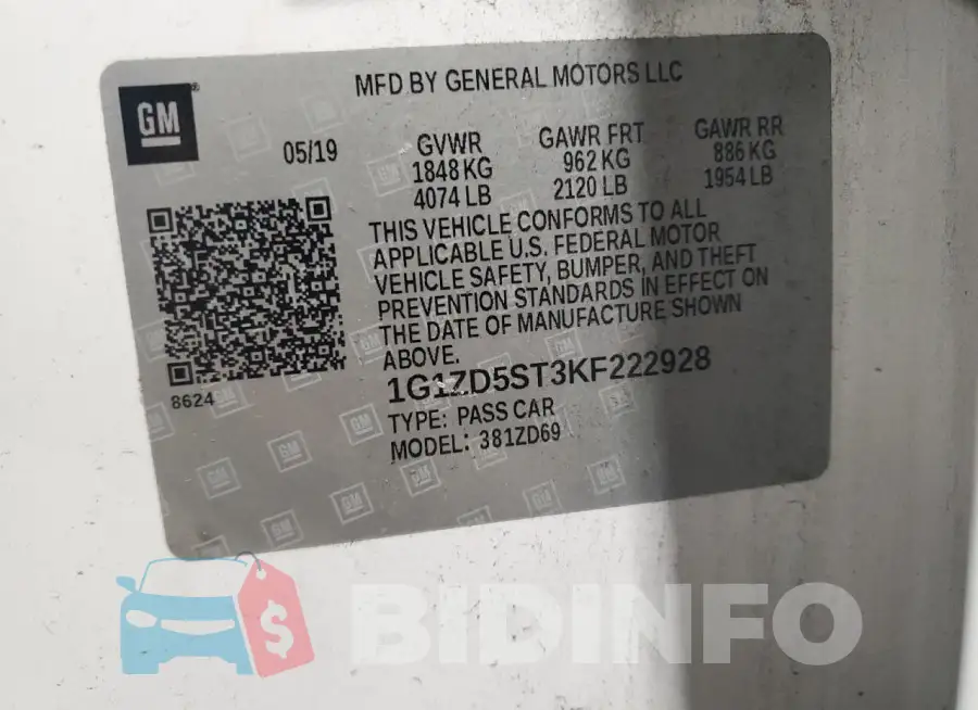 1G1ZD5ST3KF222928 Photo# 12