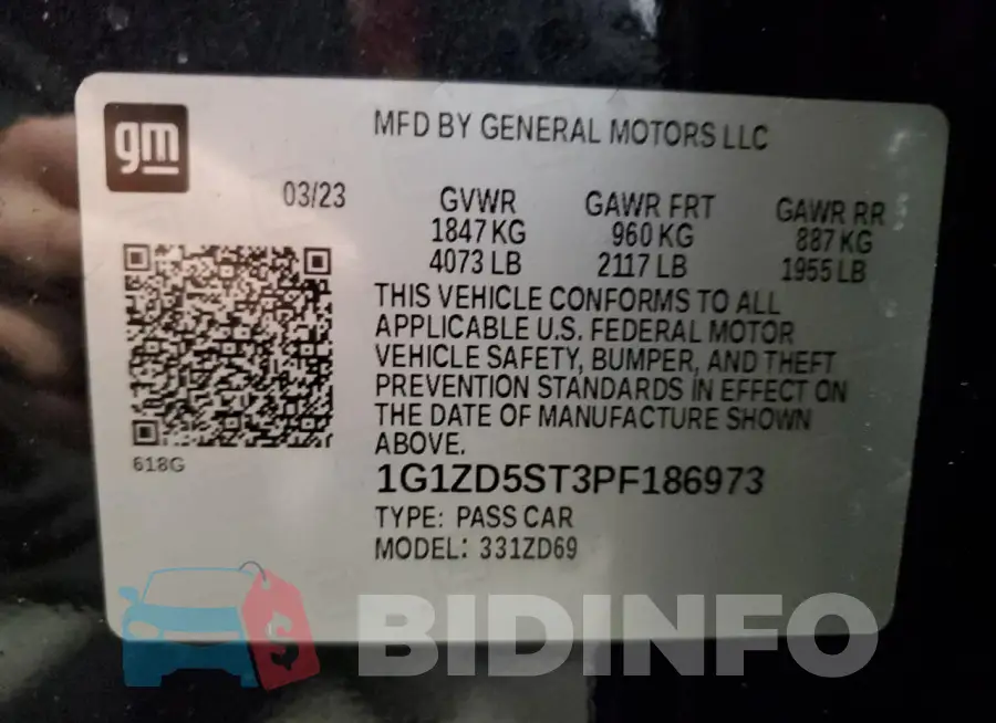 1G1ZD5ST3PF186973 Photo# 13