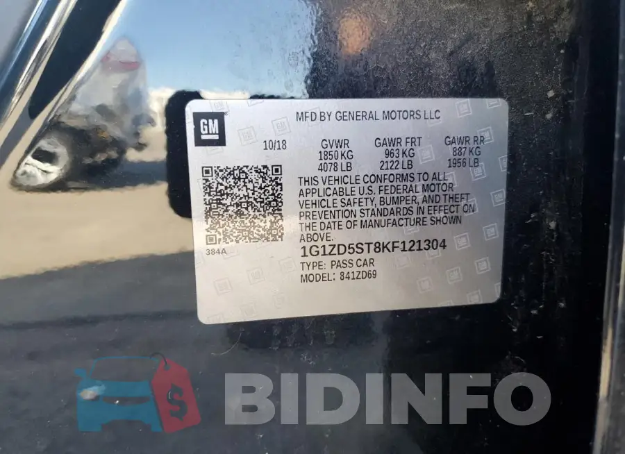 1G1ZD5ST8KF121304 Photo# 12