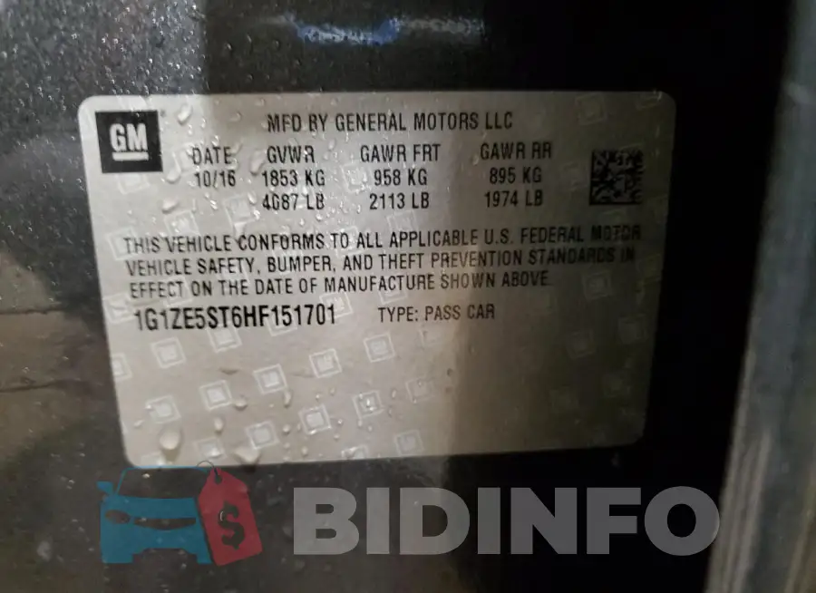 1G1ZE5ST6HF151701 Photo# 13
