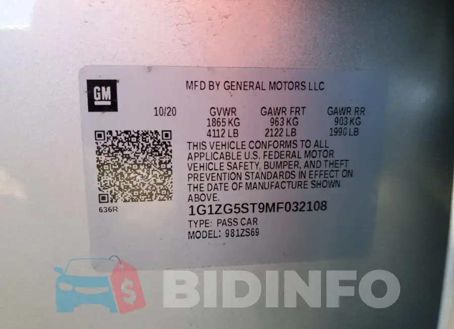 1G1ZG5ST9MF032108 Photo# 12