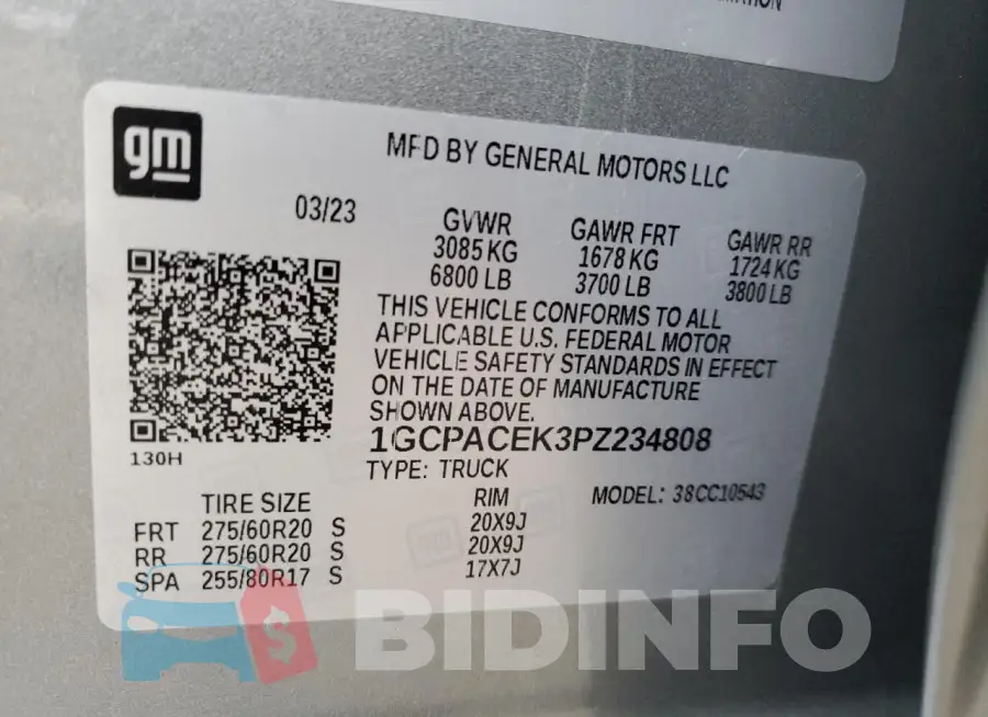 1GCPACEK3PZ234808 Photo# 12