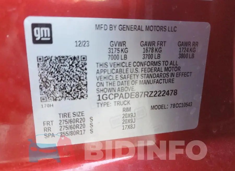 1GCPADE87RZ222478 Photo# 12