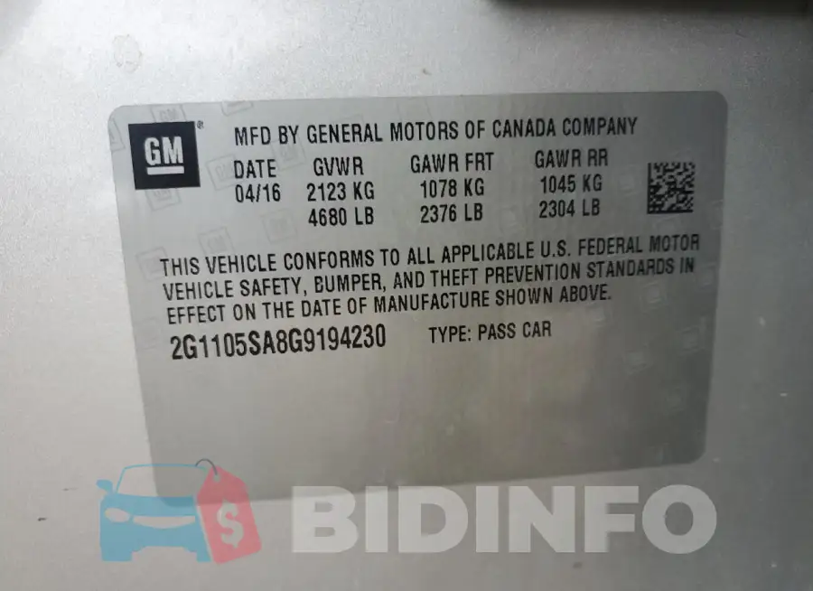2G1105SA8G9194230 Photo# 13