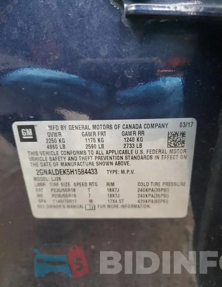 2GNALDEK5H1584433 Photo# 14