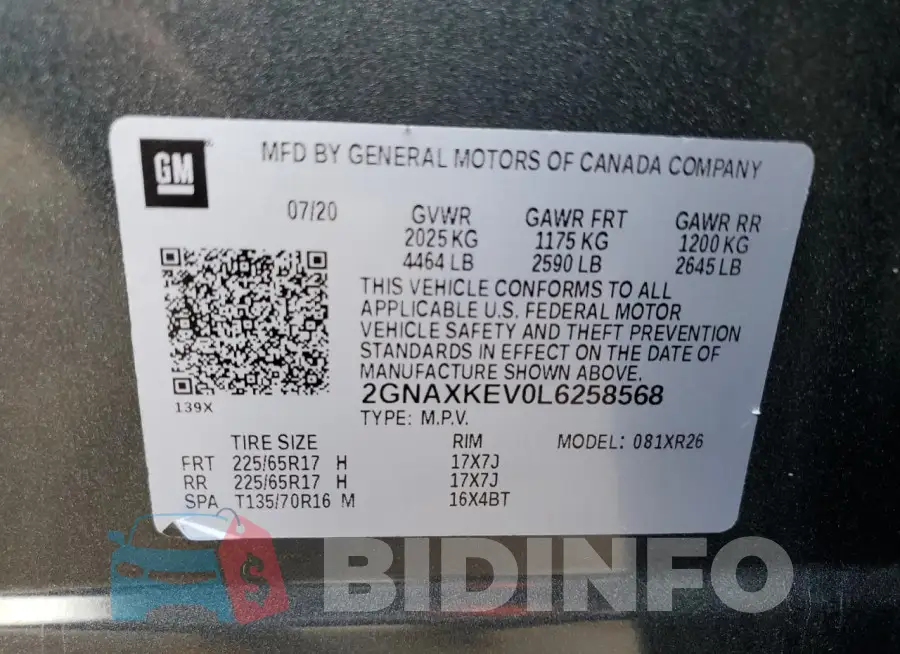 2GNAXKEV0L6258568 Photo# 13