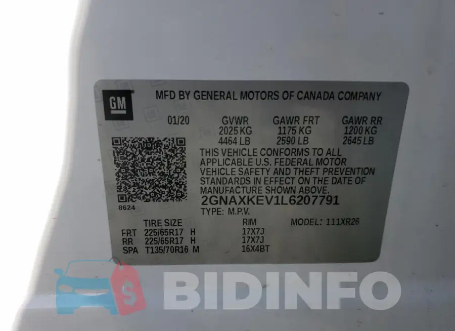 2GNAXKEV1L6207791 Photo# 12