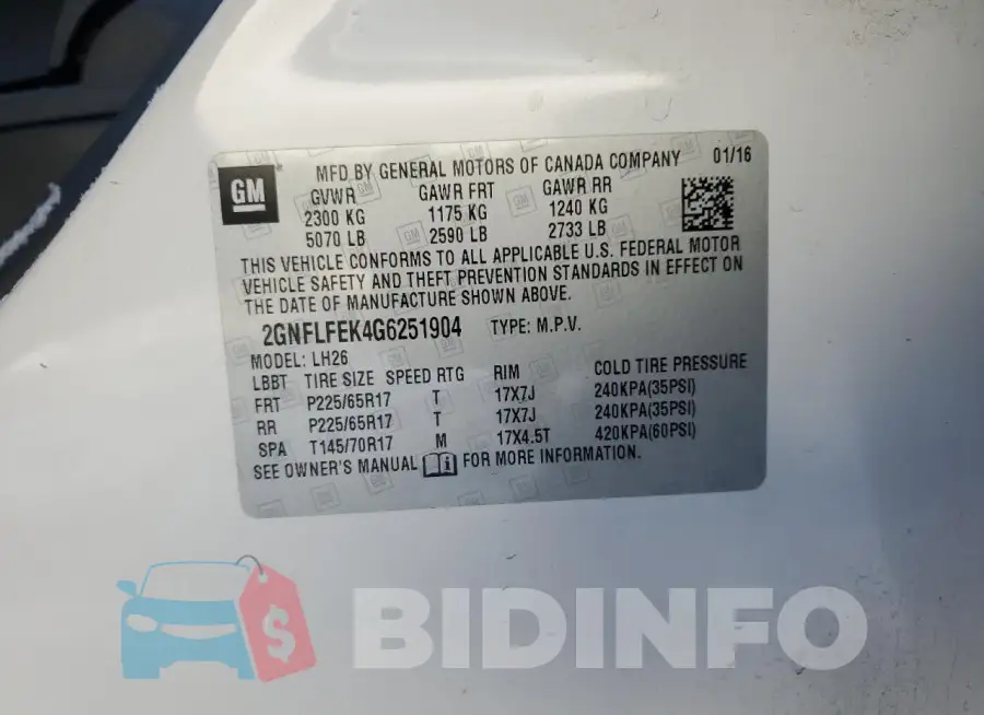 2GNFLFEK4G6251904 Photo# 13