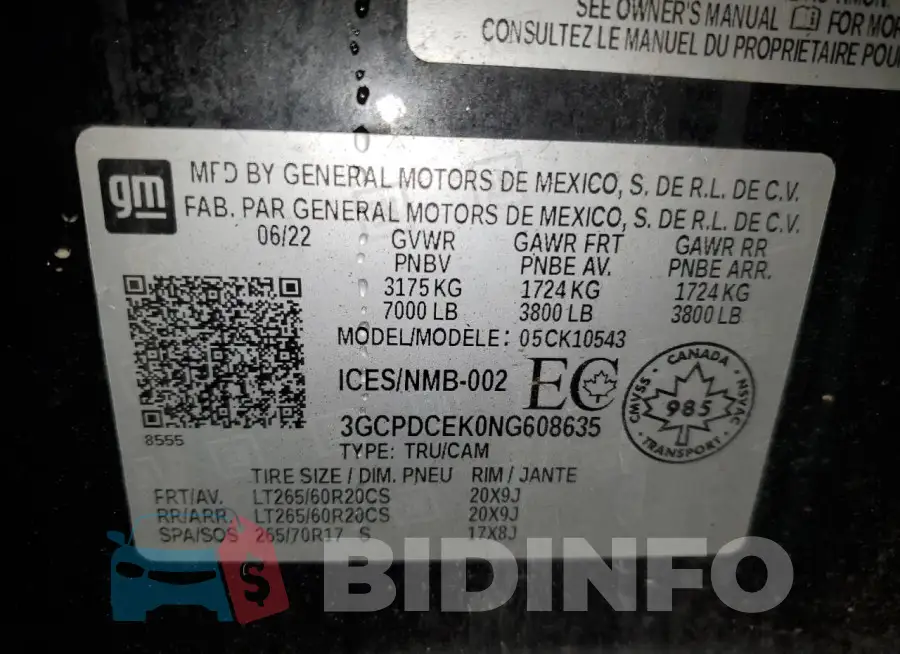 3GCPDCEK0NG608635 Photo# 12