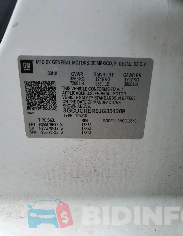 3GCUCRER0JG354389 Photo# 12