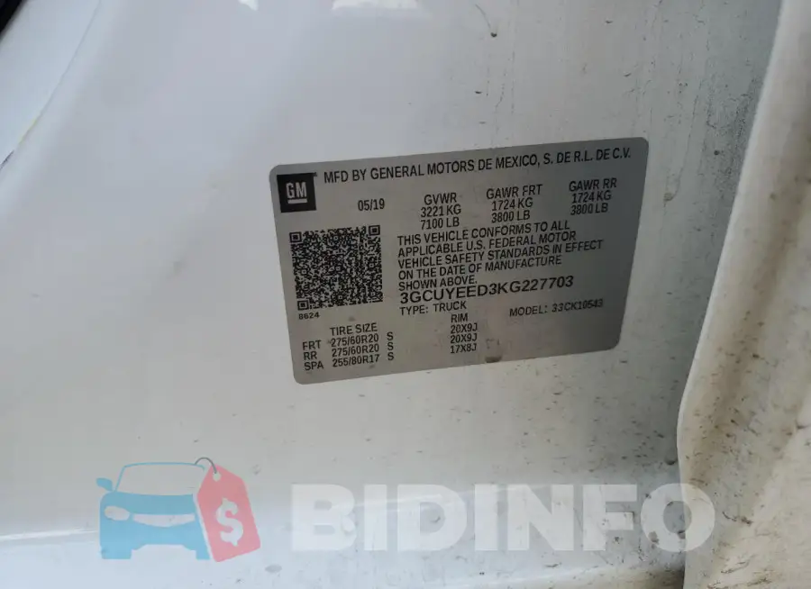 3GCUYEED3KG227703 Photo# 12