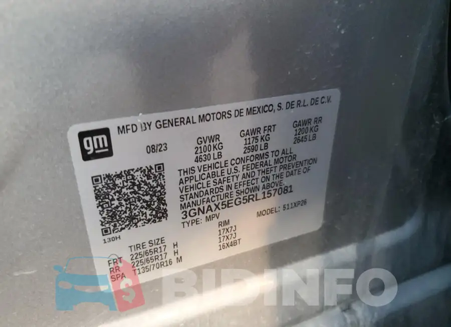 3GNAX5EG5RL157081 Photo# 13