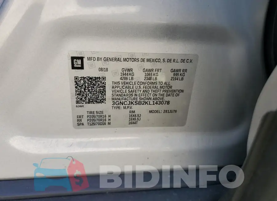3GNCJKSB2KL143078 Photo# 13