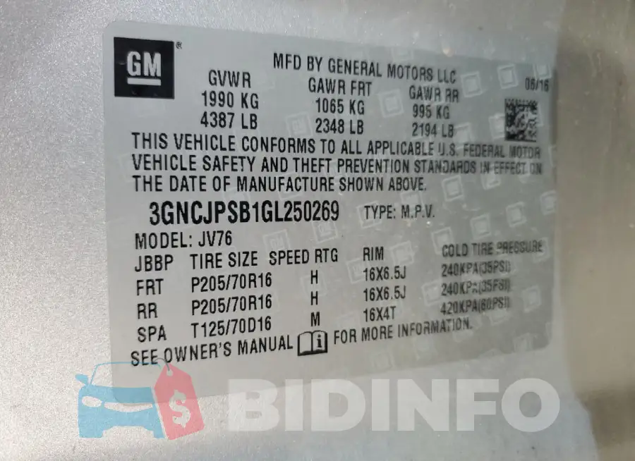 3GNCJPSB1GL250269 Photo# 13
