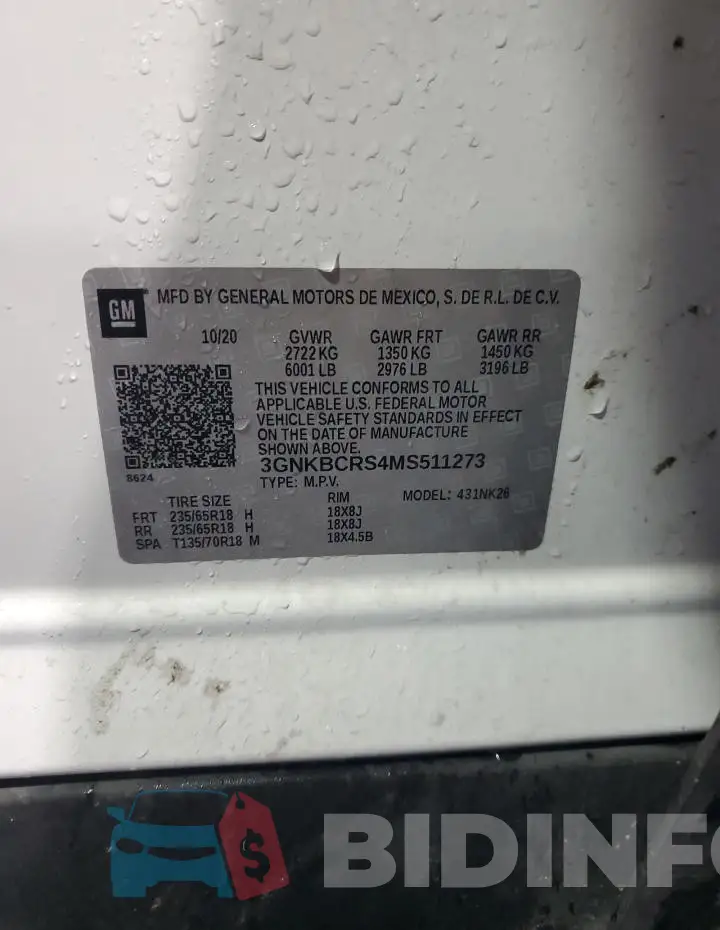3GNKBCRS4MS511273 Photo# 13