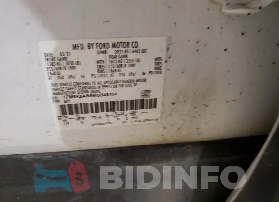 1FM5K8AB5MGB46434 Photo# 13