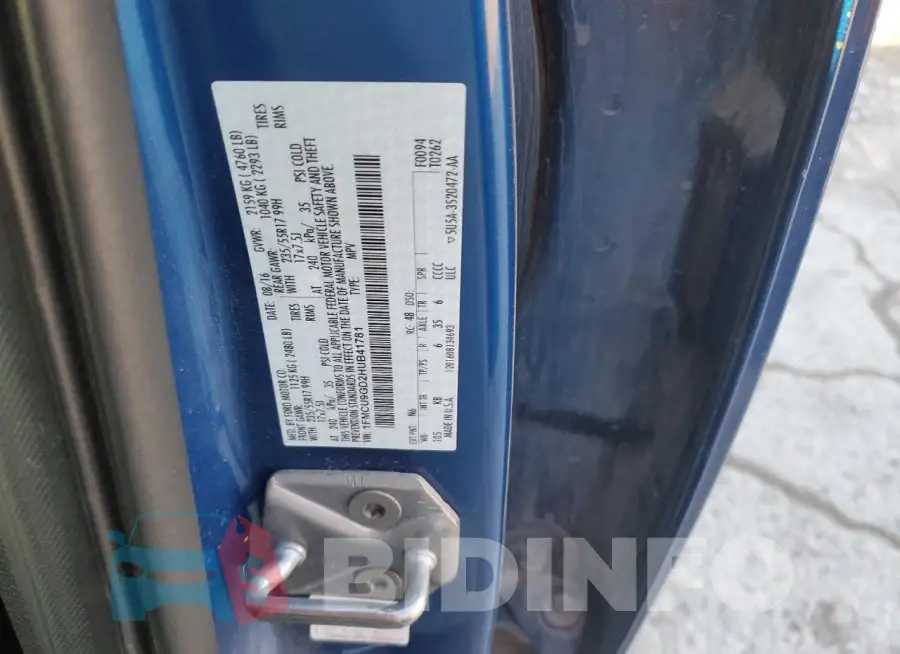 1FMCU9GD2HUB41781 Photo# 12