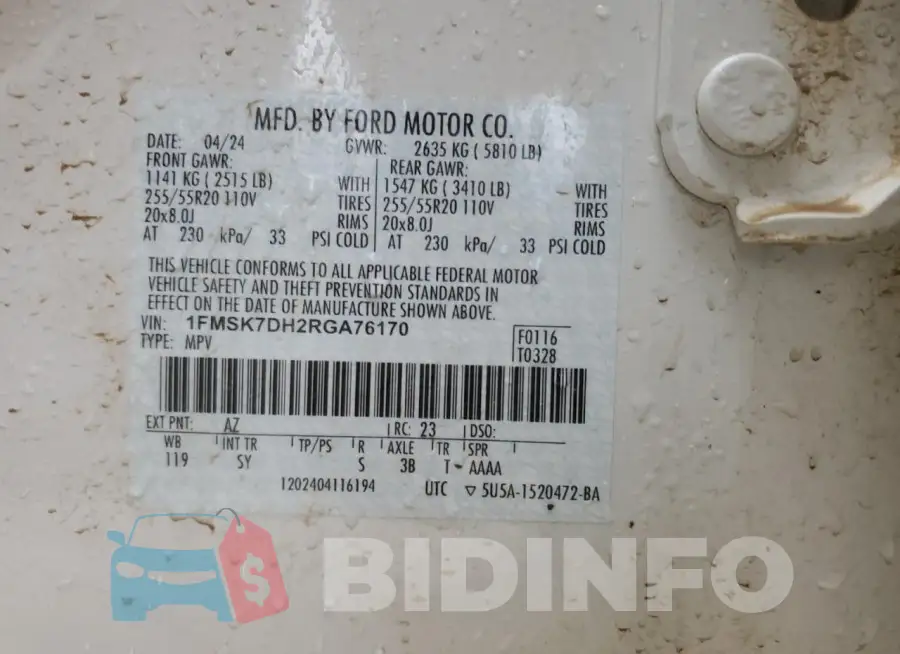 1FMSK7DH2RGA76170 Photo# 13