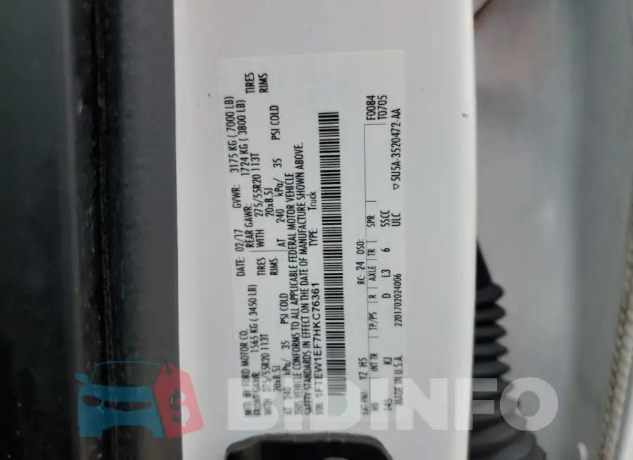 1FTEW1EF7HKC76361 Photo# 12