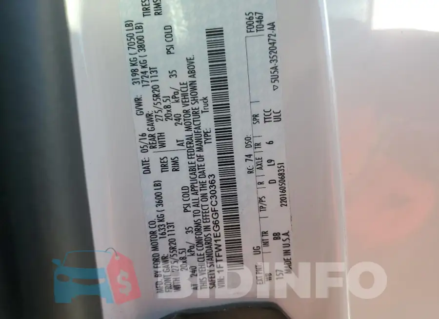1FTFW1EG6GFC30363 Photo# 13