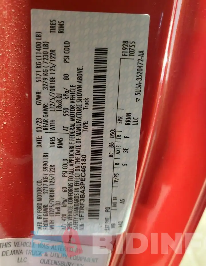 1FTRF3BA3PEC46180 Photo# 12