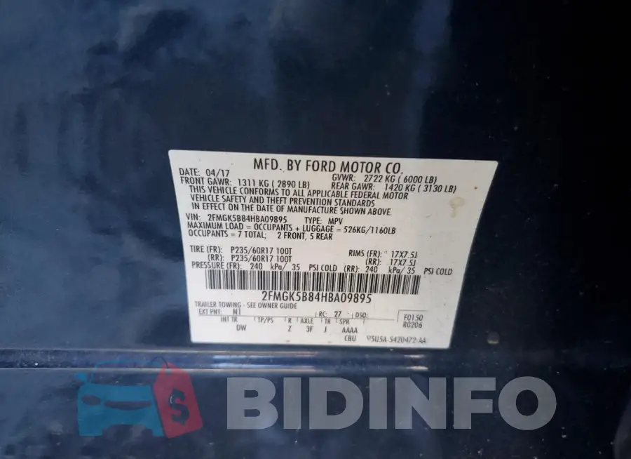 2FMGK5B84HBA09895 Photo# 13