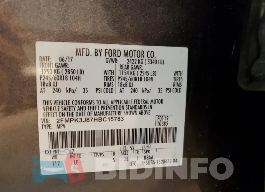2FMPK3J87HBC15783 Photo# 13