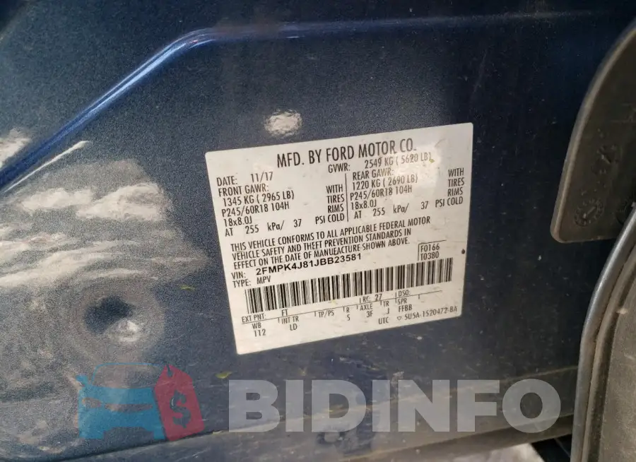 2FMPK4J81JBB23581 Photo# 13