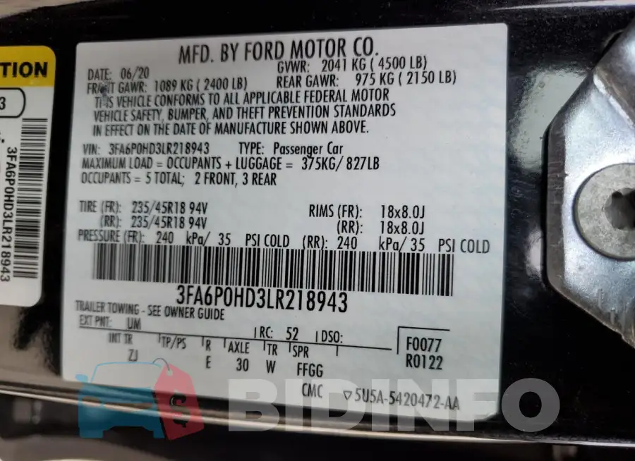 3FA6P0HD3LR218943 Photo# 12