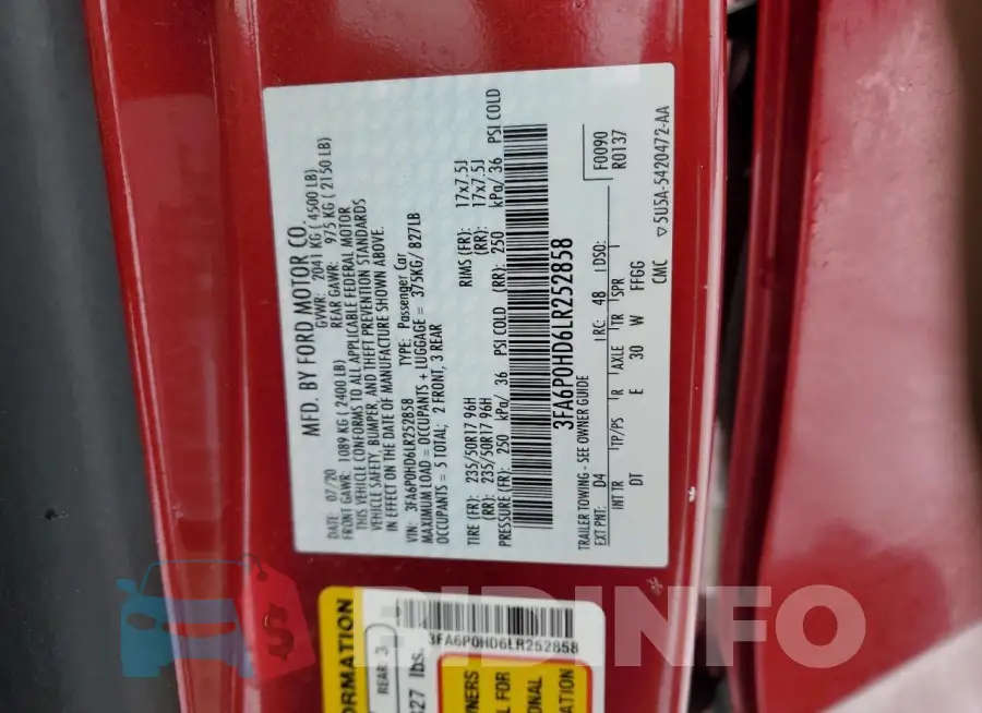 3FA6P0HD6LR252858 Photo# 12