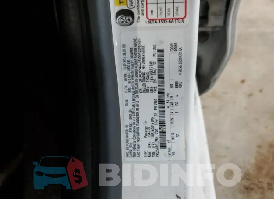 3FADP4AJ5GM208626 Photo# 12