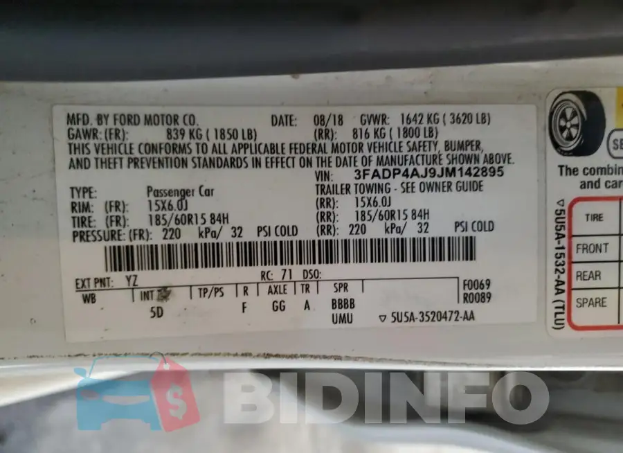 3FADP4AJ9JM142895 Photo# 12