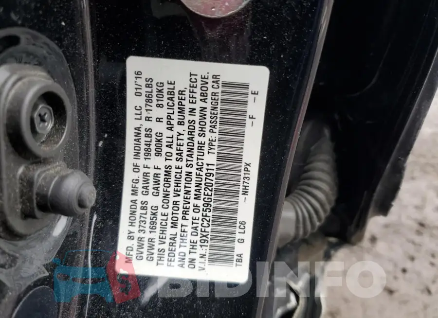 19XFC2F59GE207911 Photo# 12