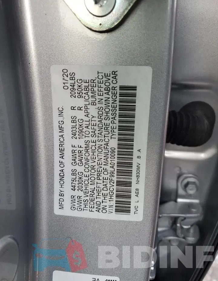 1HGCV2F99LA010090 Photo# 12