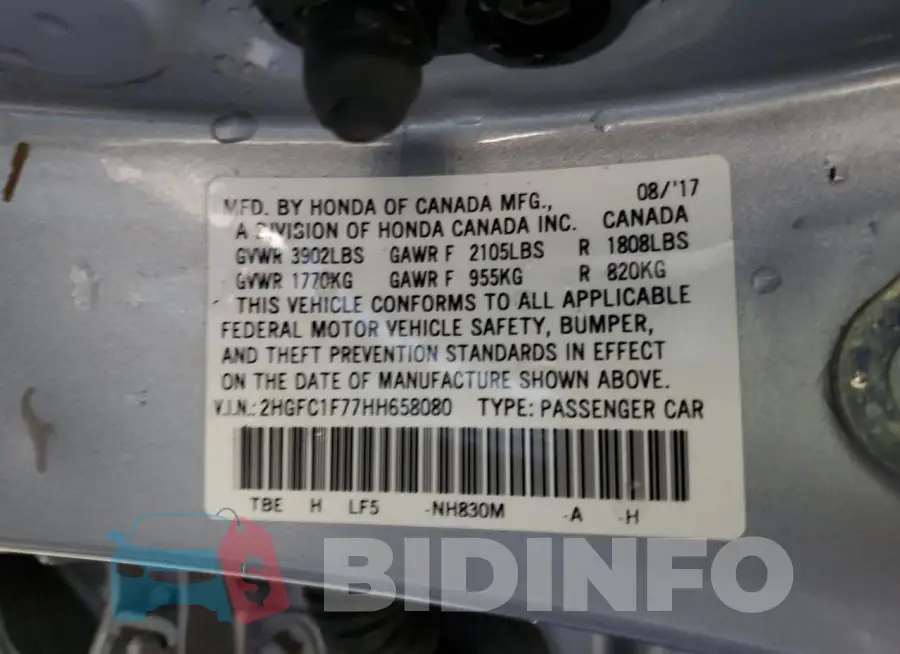 2HGFC1F77HH658080 Photo# 12