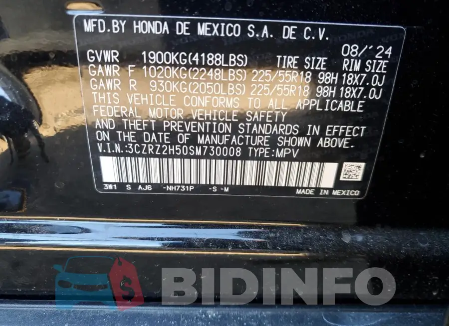 3CZRZ2H50SM730008 Photo# 13