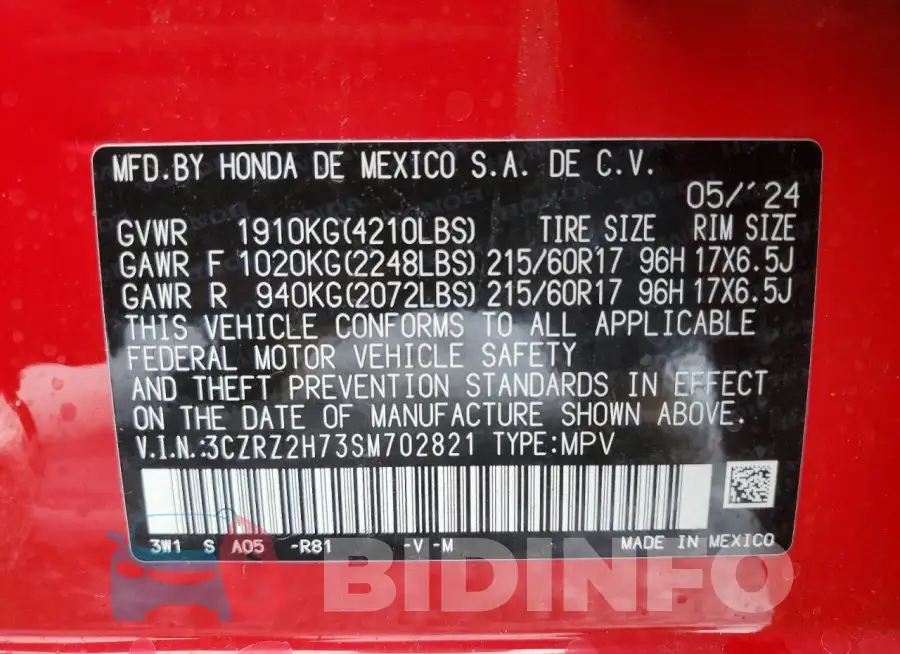 3CZRZ2H73SM702821 Photo# 14