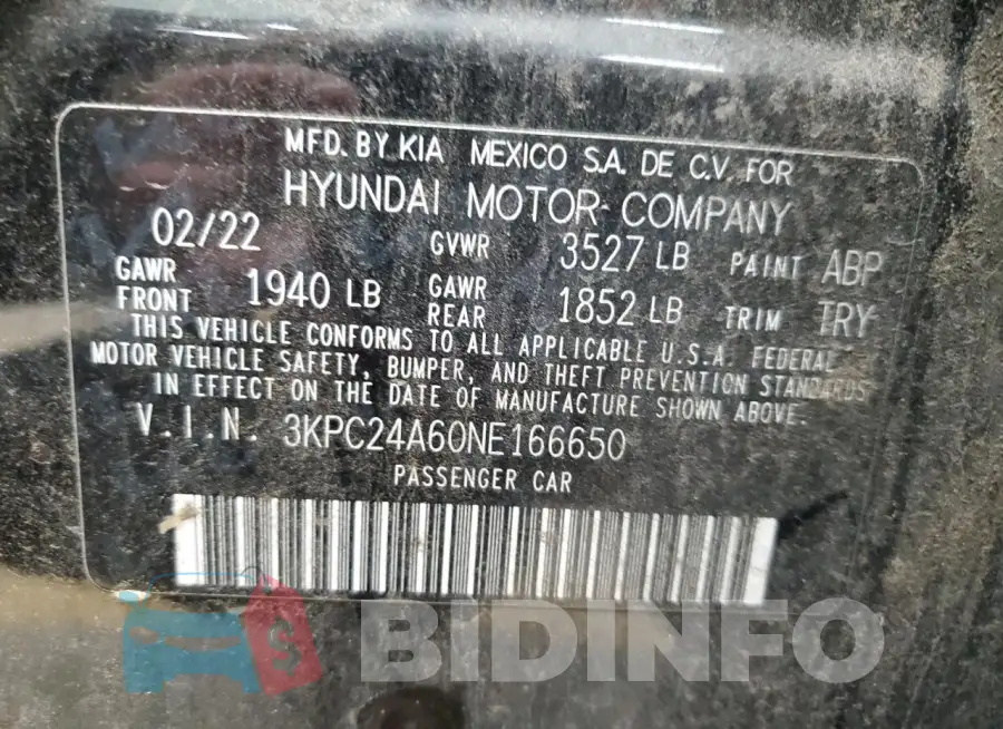 3KPC24A60NE166650 Photo# 12