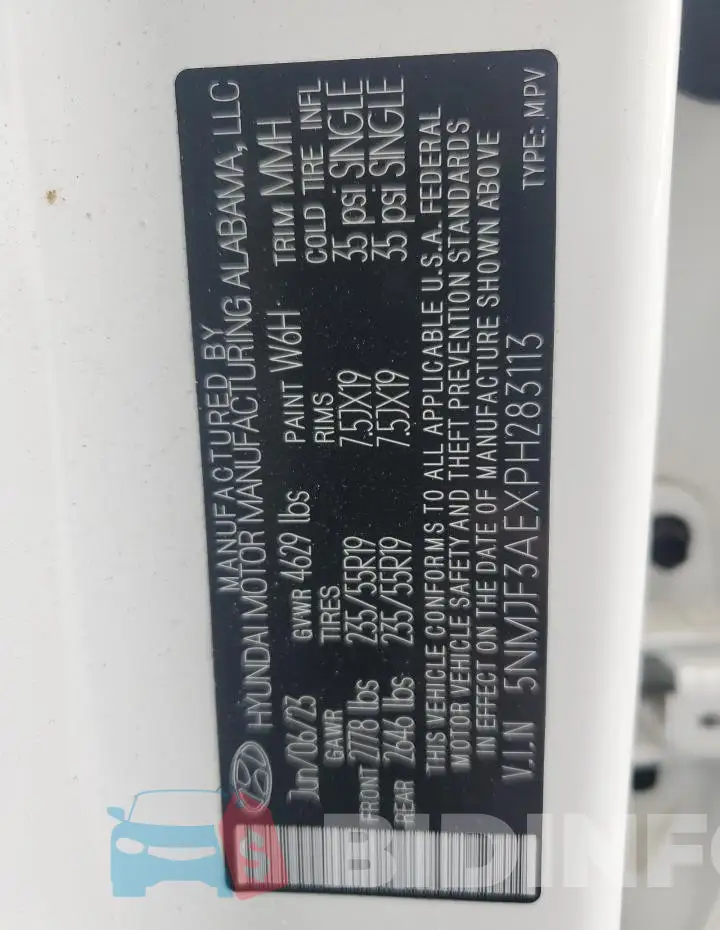 5NMJF3AEXPH283113 Photo# 13