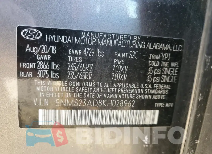 5NMS23AD8KH028962 Photo# 13