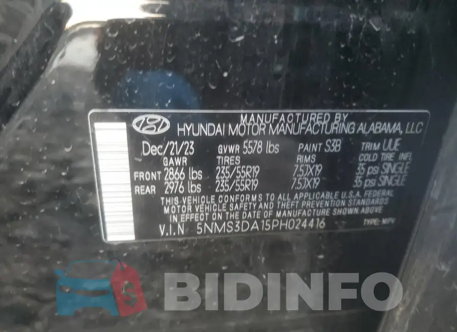 5NMS3DA15PH024416 Photo# 13