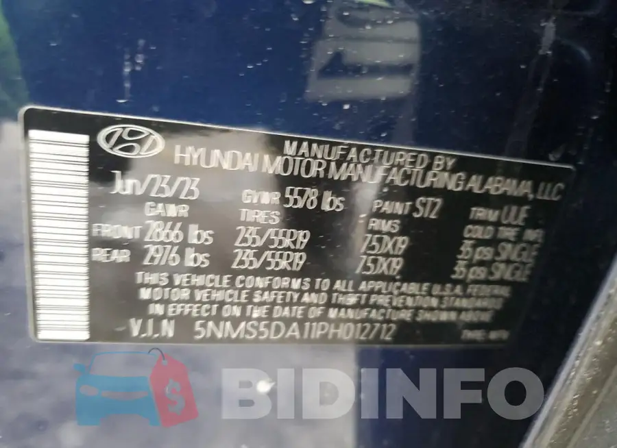 5NMS5DA11PH012712 Photo# 12